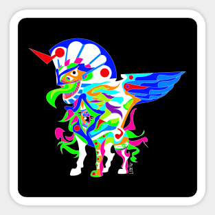 monster sphinx ecopop in kaiju totonac mexican robotics art Sticker